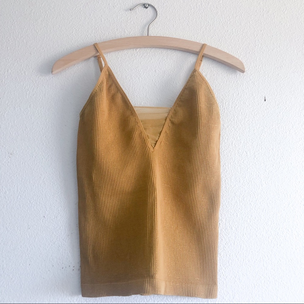 FREE PEOPLE Mustard tank size small NWOT